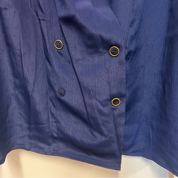 NWT Vintage Laura & Jayne Collection Double Breasted Blue Blouse Size 12 - Picture 4 of 12